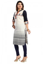 Snehal Creations Curiously Contemporary Cream Cotton Tunic With Print Design | Grocsy