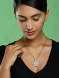 Women's Silver-Toned Blue Silver-Plated Handcrafted Chain - Ruby Raang | Grocsy