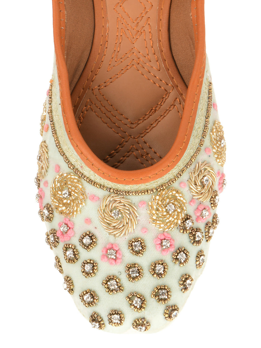 Desi Colour Women Indian Ethnic Footwear-Grey Emb | Grocsy