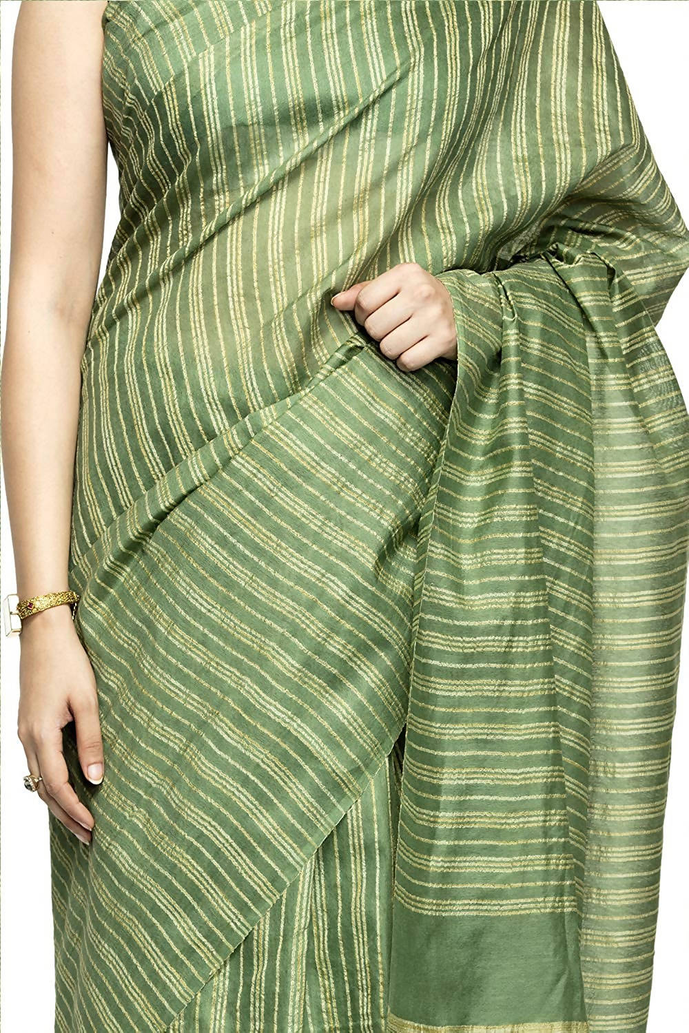 Mominos Fashion Olive Green Color Bhagalpuri Saree | Grocsy