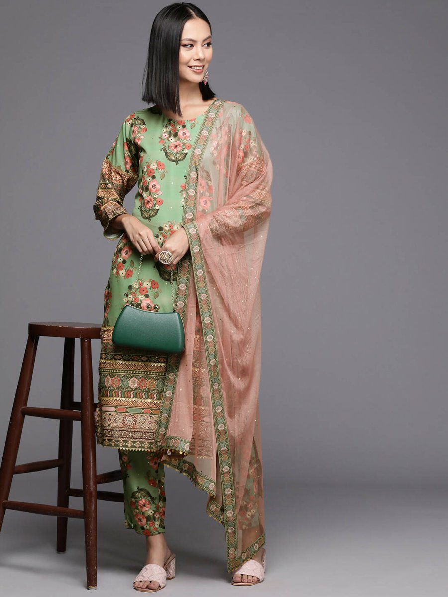 Ahalyaa Women's Traditional wear Kurta Set - Green | Grocsy