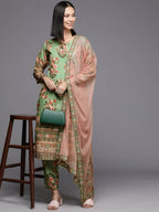 Ahalyaa Women's Traditional wear Kurta Set - Green | Grocsy