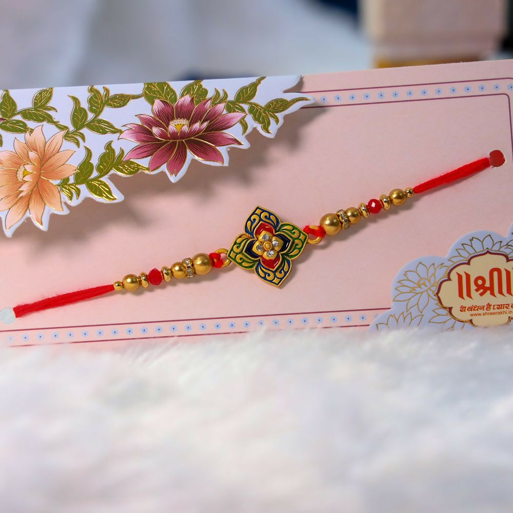 Indianvibez Kundan Work With Stone Fancy Desginer Rakhi | Grocsy