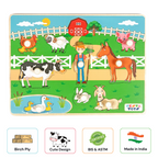 Nesta Toys Wooden Farm Animal Knob Puzzle (8 Pcs) | Grocsy