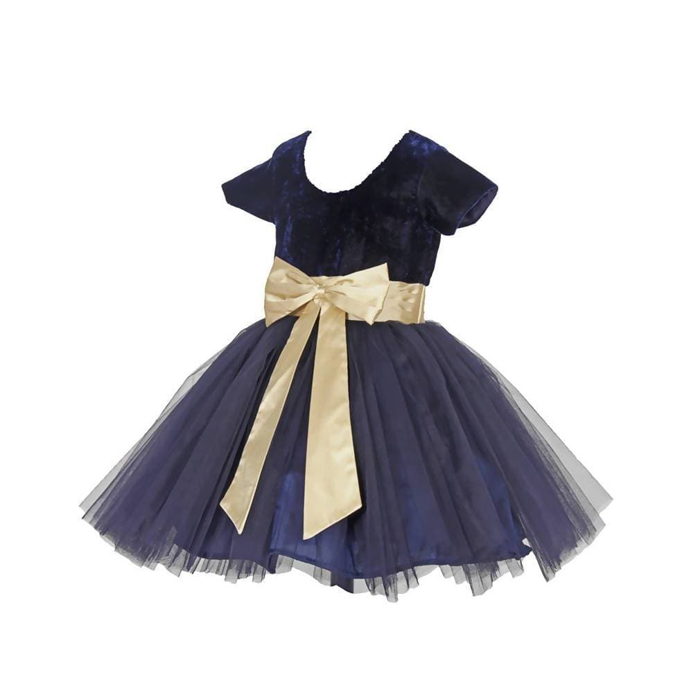 Asmaani Baby Girl's Blue Color Satin Midi Length Frock (AS-DRESS-22010) | Grocsy