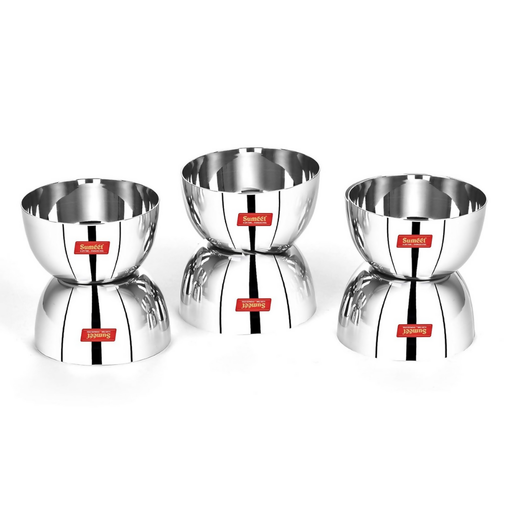 Sumeet Stainless Steel Big Apple Bowl - 9.8cm | Grocsy