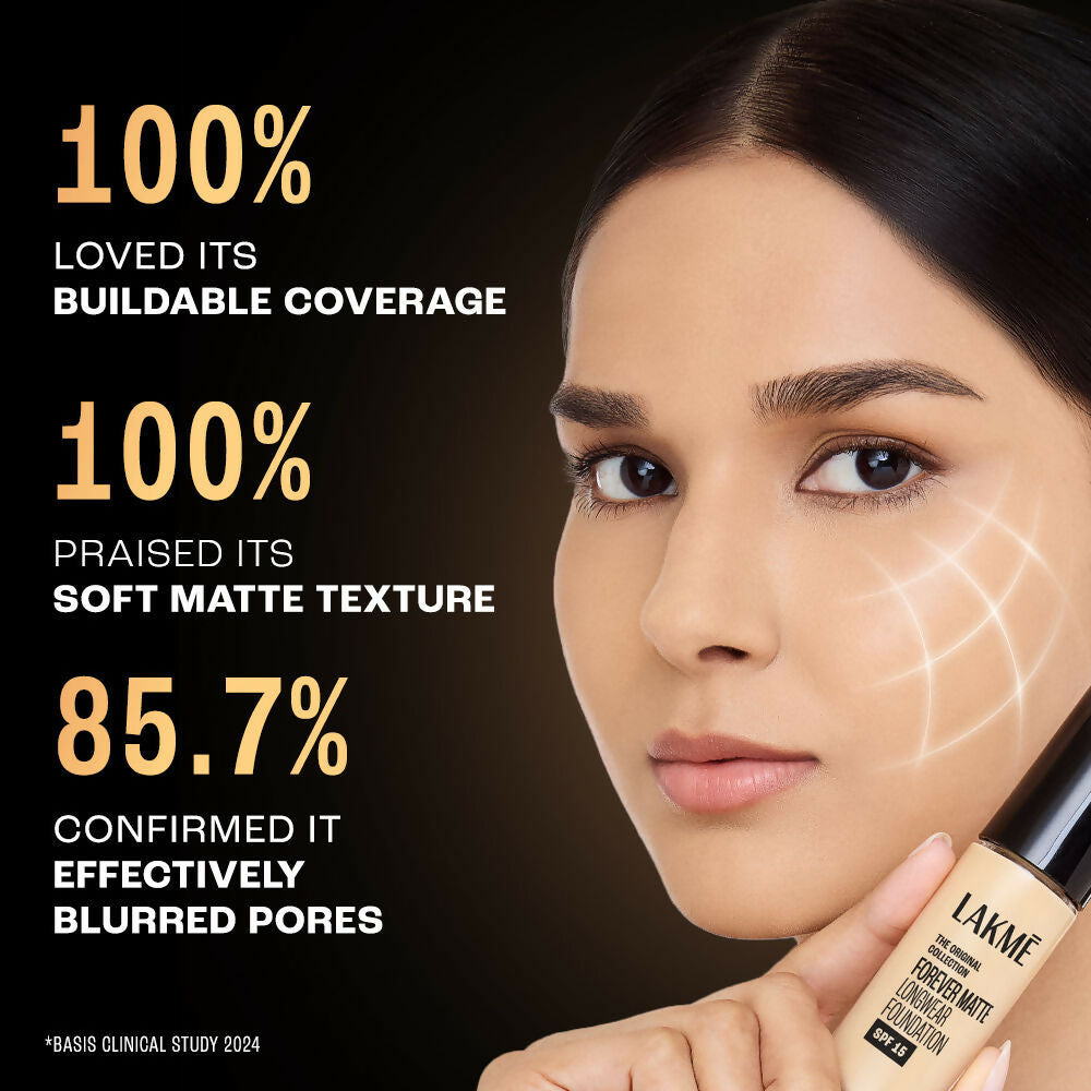 Lakme Forever Matte Longwear Foundation - Cool Ivory | Grocsy