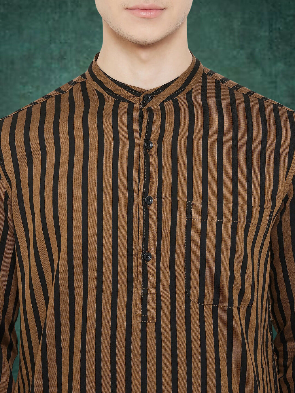 Even Apparels Men's Striped Brown and Black Kurta | Grocsy