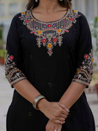 Lehenga Mart Designer Ready To Wear Kurta Pant With Dupatta For Women-Black | Grocsy