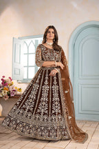 Lehenga Mart Designer Bollywood Style Wedding Wear Lehenga Choli - Brown | Grocsy