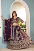 Lehenga Mart Designer Bollywood Style Wedding Wear Lehenga Choli - Wine | Grocsy