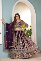 Lehenga Mart Designer Bollywood Style Wedding Wear Lehenga Choli - Wine | Grocsy