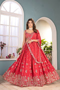 Lehenga Mart Designer Bollywood Style Wedding Wear Lehenga Choli - Red | Grocsy