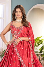 Lehenga Mart Designer Bollywood Style Wedding Wear Lehenga Choli - Red | Grocsy