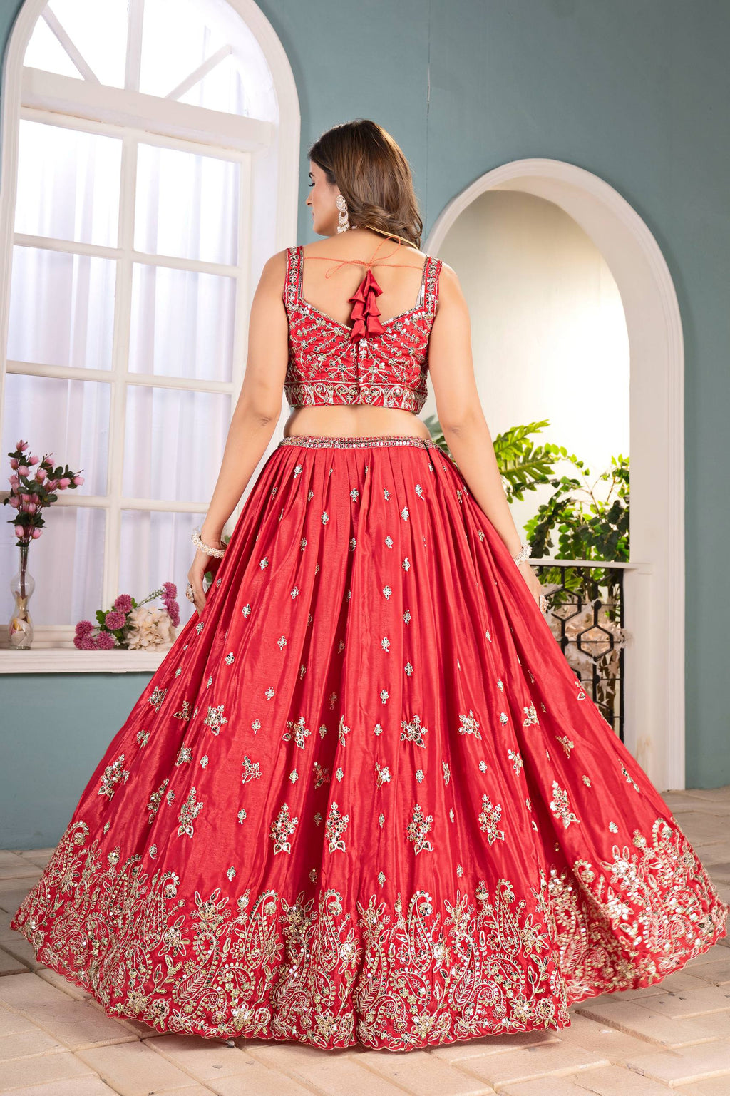Lehenga Mart Designer Bollywood Style Wedding Wear Lehenga Choli - Red | Grocsy