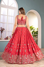 Lehenga Mart Designer Bollywood Style Wedding Wear Lehenga Choli - Red | Grocsy