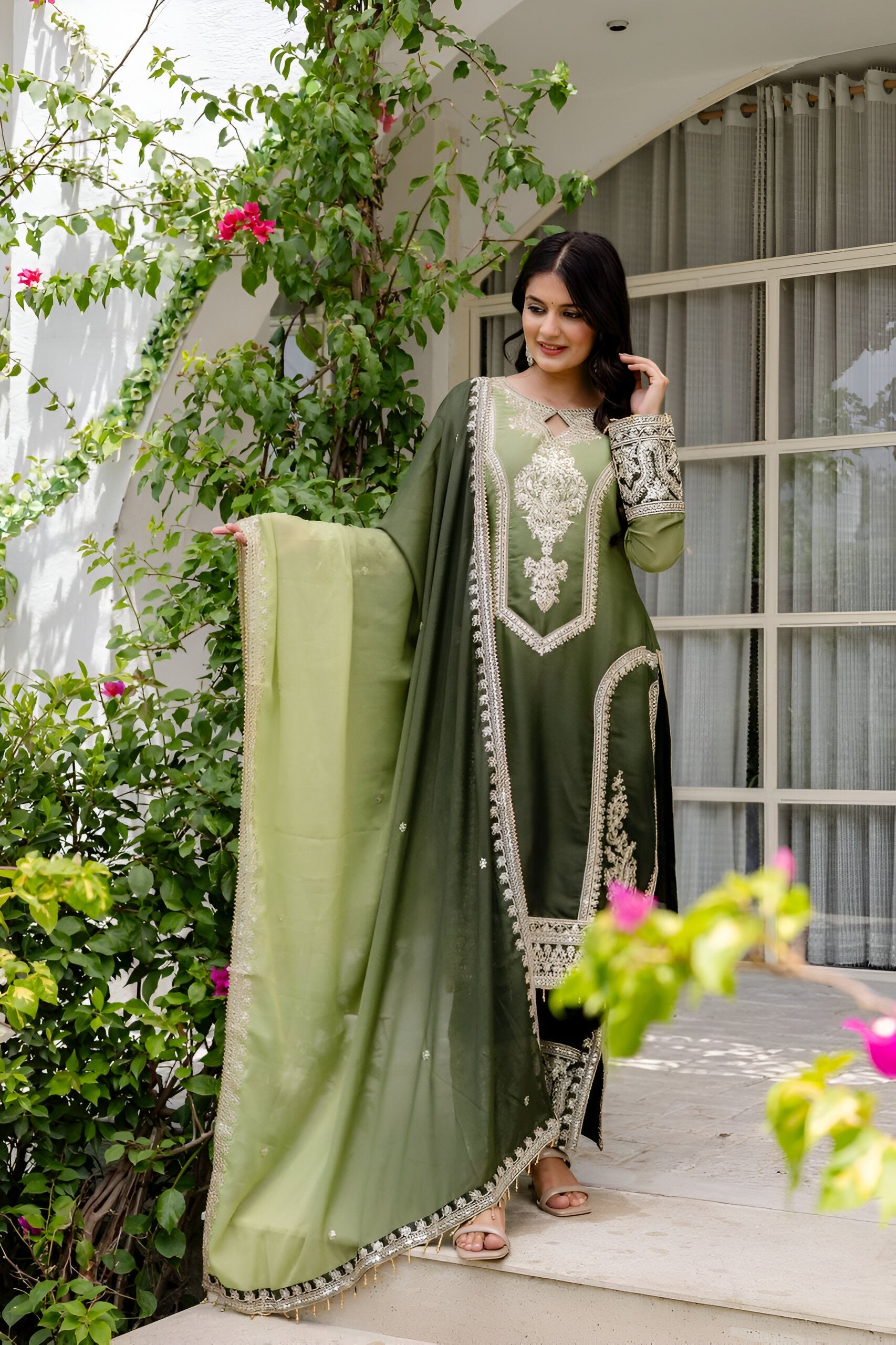 Lehenga Mart Designer Salwar Suit for Women or Girls - Pista Green | Grocsy