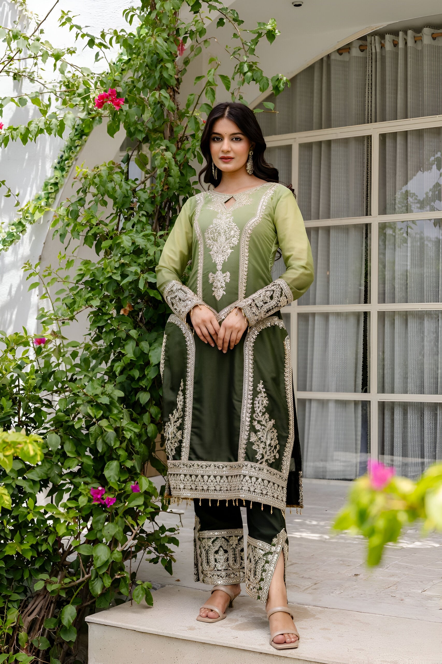 Lehenga Mart Designer Salwar Suit for Women or Girls - Pista Green | Grocsy