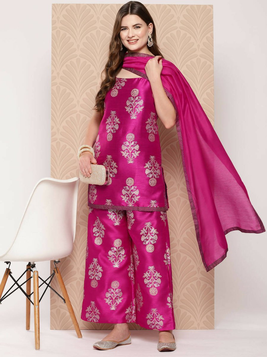 Ahalyaa Women's Traditional wear Kurta Set - Pink | Grocsy
