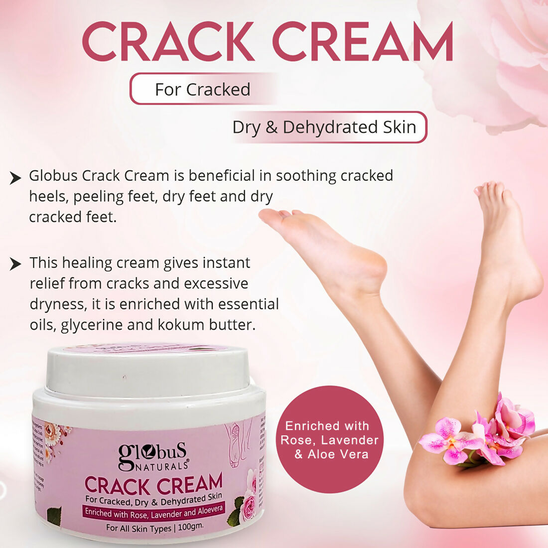 Globus Naturals Crack Cream Rose | Grocsy