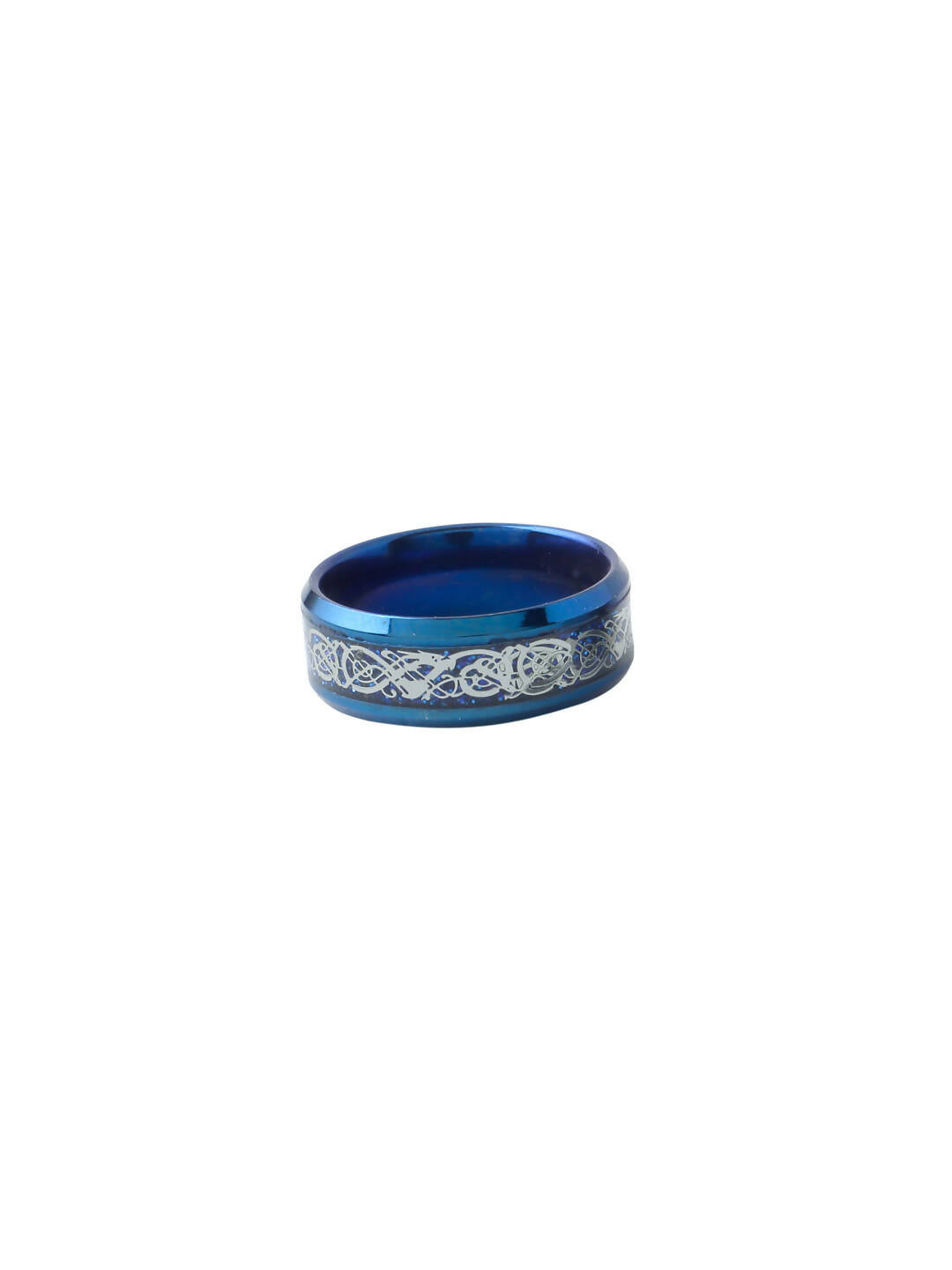 NVR Men's Rhodium-Plated Finger Ring | Grocsy