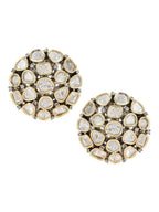 Over Sized Kundan Studs- Ruby Raang