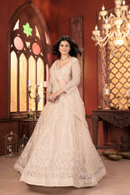 Lehenga Mart Designer Wedding Lehenga Choli For Women - Beige | Grocsy