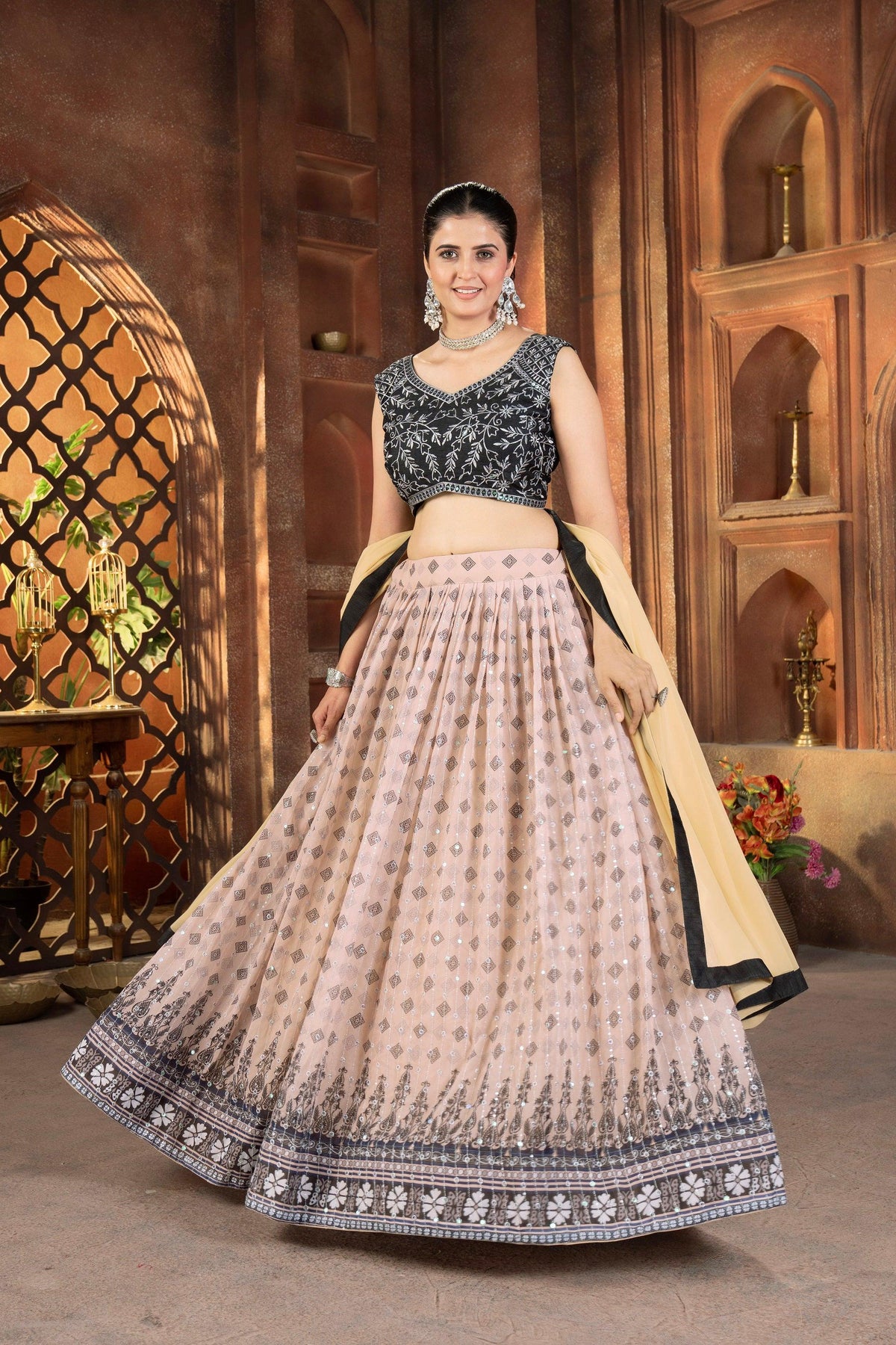 Lehenga Mart Designer Wedding Lehenga Choli For Women - Cream | Grocsy