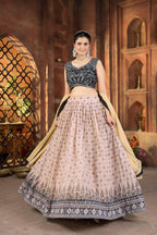 Lehenga Mart Designer Wedding Lehenga Choli For Women - Cream | Grocsy