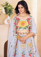 Lehenga Mart Designer Wedding Lehenga Choli For Women - Grey | Grocsy