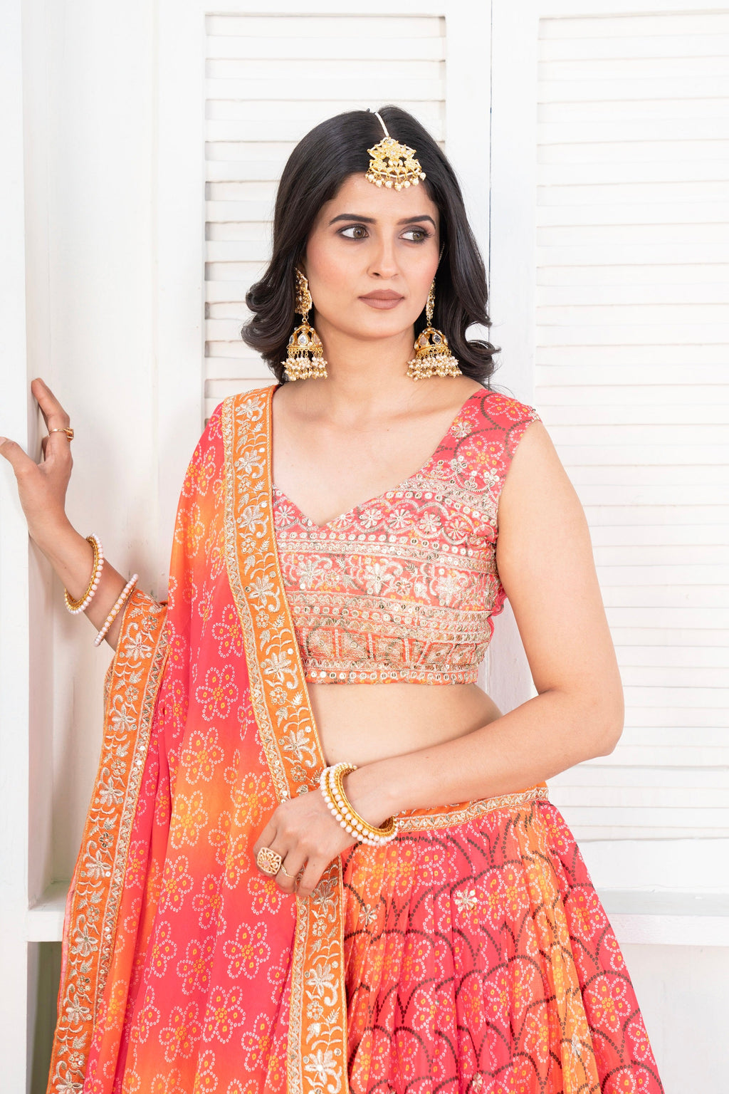 Lehenga Mart Designer Wedding Lehenga Choli For Women - Orange | Grocsy