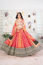 Lehenga Mart Designer Wedding Lehenga Choli For Women - Orange | Grocsy
