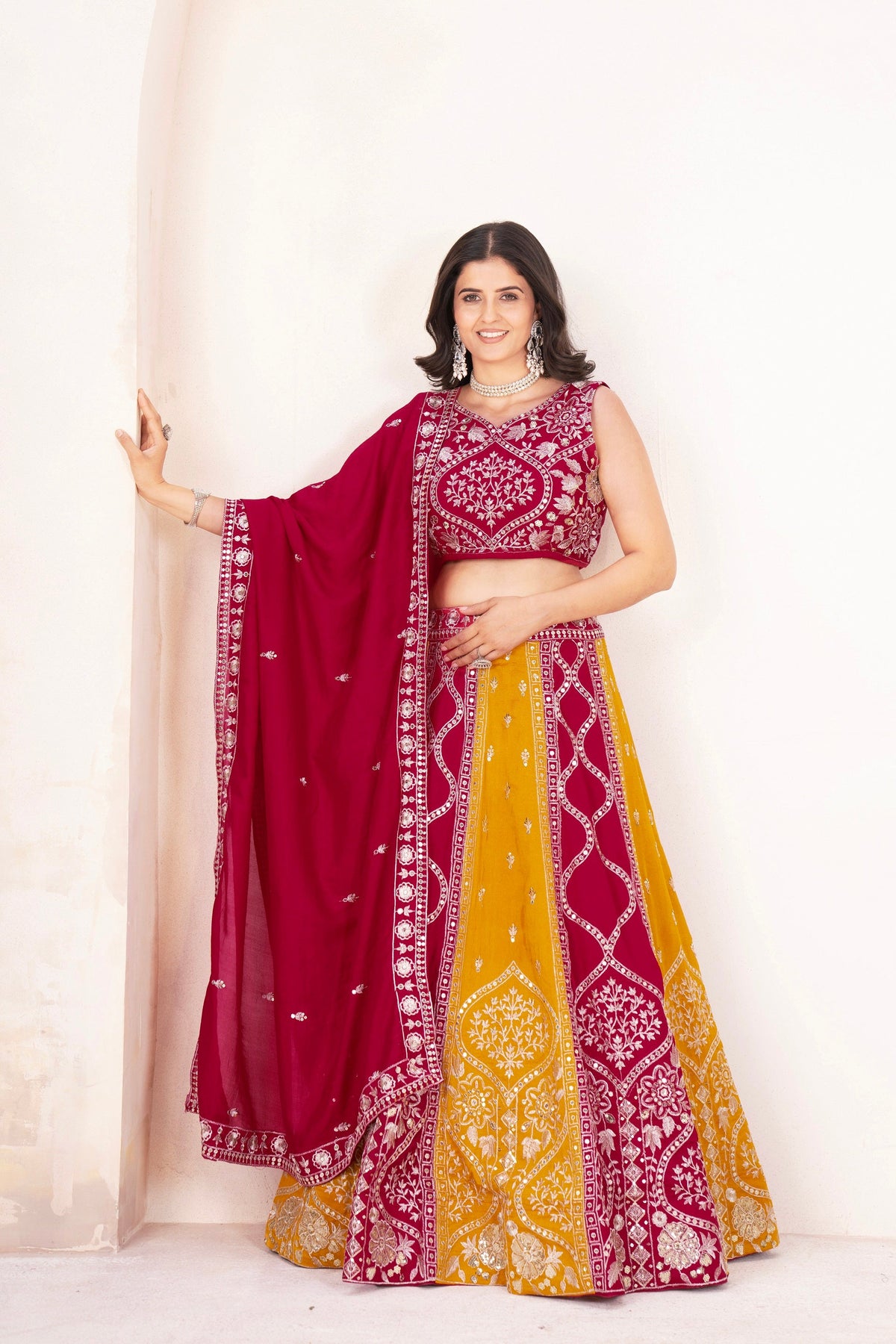 Lehenga Mart Designer Wedding Lehenga Choli For Women - Pink | Grocsy