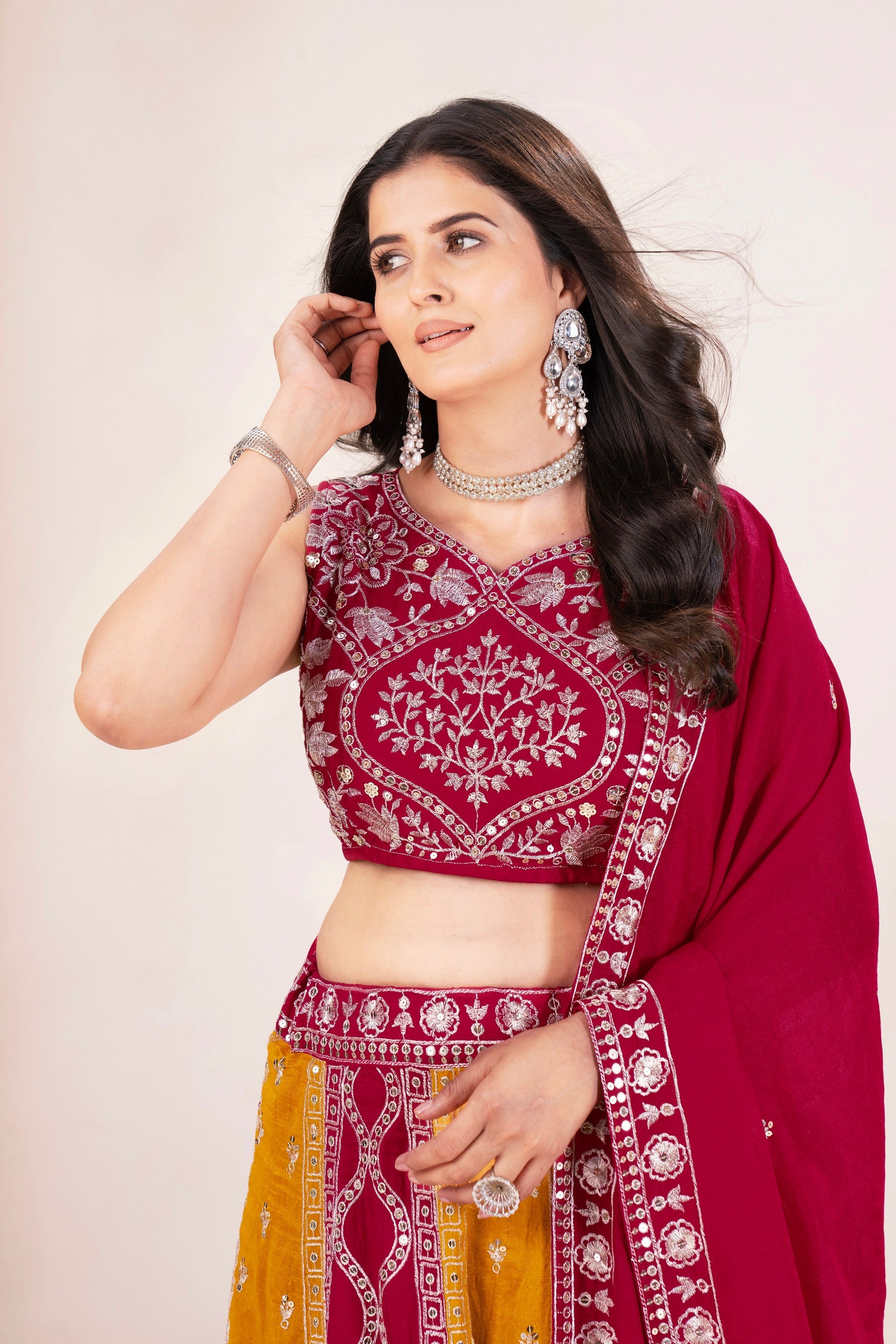Lehenga Mart Designer Wedding Lehenga Choli For Women - Pink | Grocsy