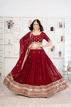 Lehenga Mart Designer Wedding Lehenga Choli For Women - Red | Grocsy