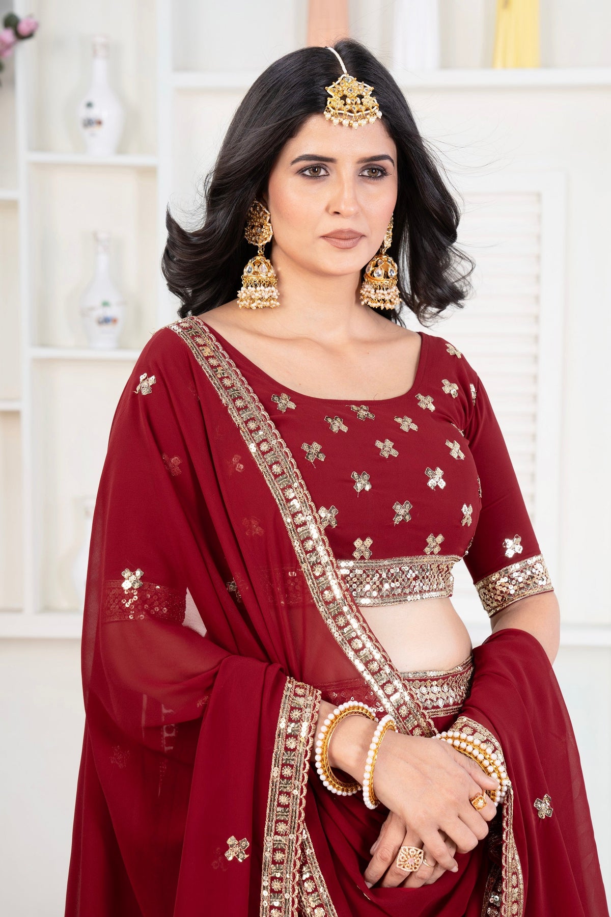Lehenga Mart Designer Wedding Lehenga Choli For Women - Red | Grocsy