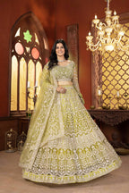 Lehenga Mart Designer Wedding Lehenga Choli For Women - Parrot Green | Grocsy