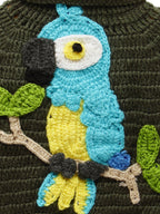Chutput Kids Green Parrot Design Solid Pullover Sweater | Grocsy