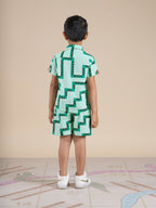 Snakes and Ladders Boys Green Table Print Shirt and Boxer Sets from Siblings Collection | Grocsy