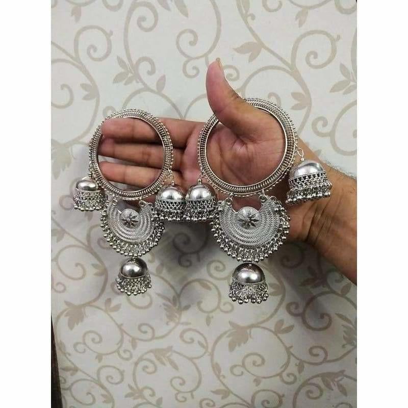 MS Fashion India Large Jhumkas In Beautiful Design Latkan Bangles | Grocsy