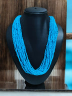 Inhanns Handmade Beaded Multilayer Necklace, 20 Layers - Skay Blue | Grocsy