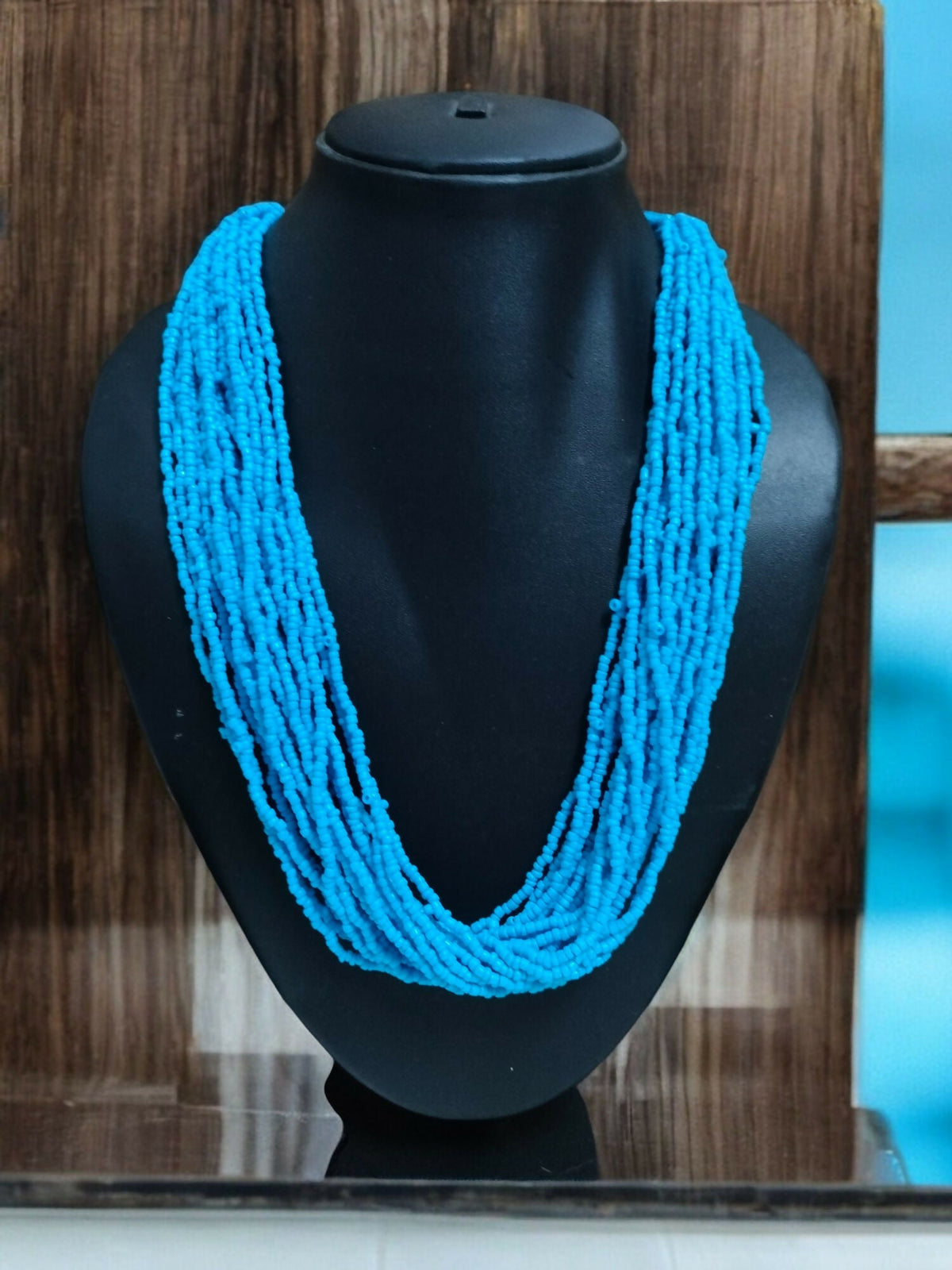 Inhanns Handmade Beaded Multilayer Necklace, 20 Layers - Skay Blue | Grocsy