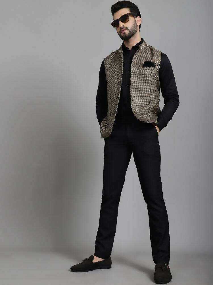 Even Apparels Nehru Jacket With Welt Pockets - Beige | Grocsy