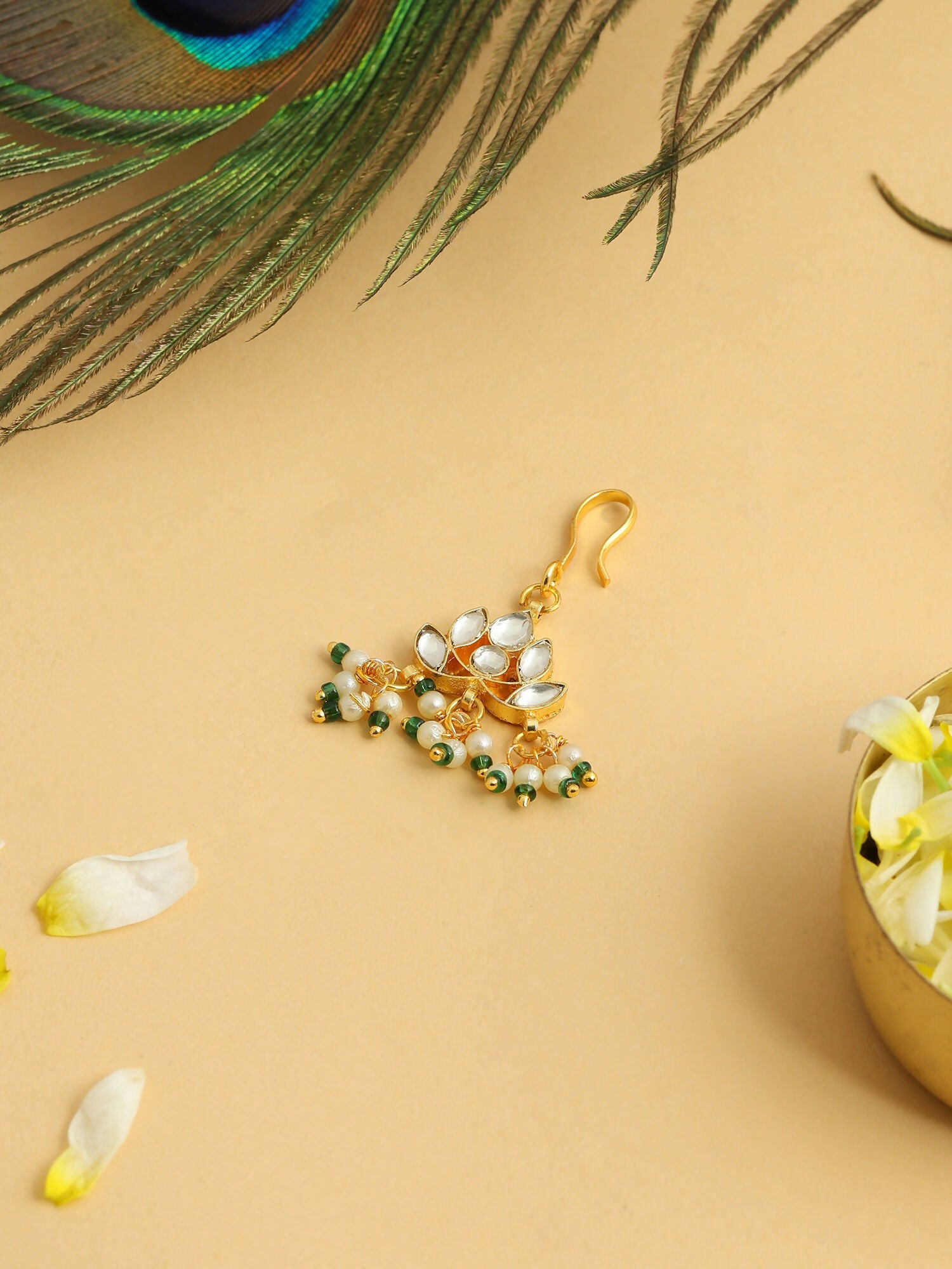 Ruby Raang Lotus Dangling Hair Brooch | Grocsy