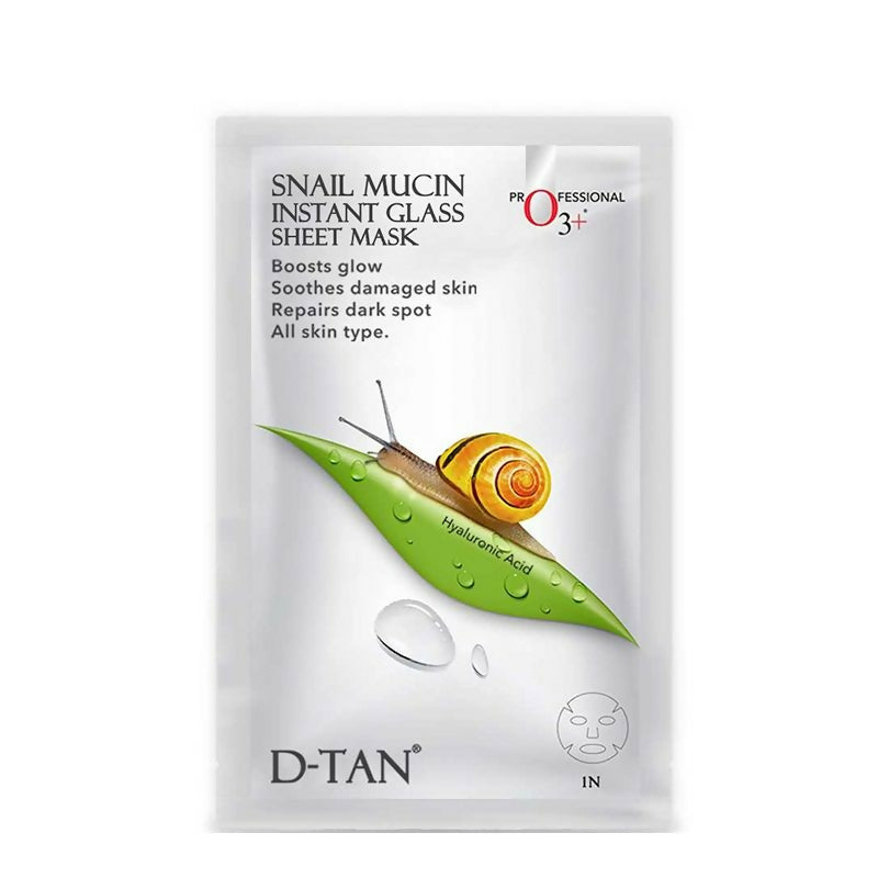 Professional O3+ Snail Mucin Instant Glass Sheet Mask | Grocsy