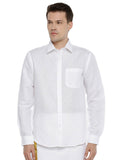 Ramraj Cotton Linen Mens Full Sleeve White Shirt Plus Size - RR Linen | Grocsy