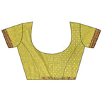 Elora Golden Yellow Pashmina Silk Meenakari Weaving Madhubani Design Kashmiri Saree | Grocsy