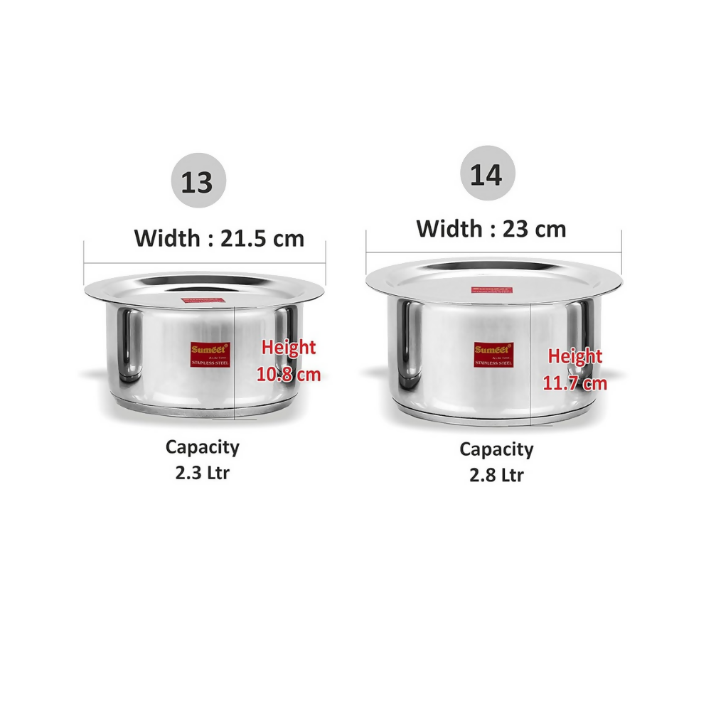 Sumeet Stainless Steel Induction Bottom Induction & Gas Stove Friendly Container Set | Grocsy