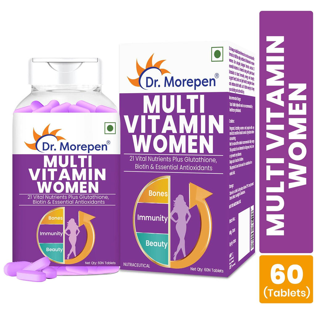 Dr. Morepen Biotin+ Advanced Tablets and Multivitamin Women Tablets Combo | Grocsy