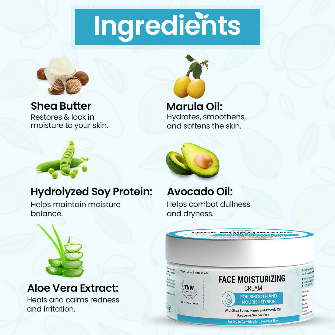The Natural Wash Face Moisturizing Cream | Grocsy